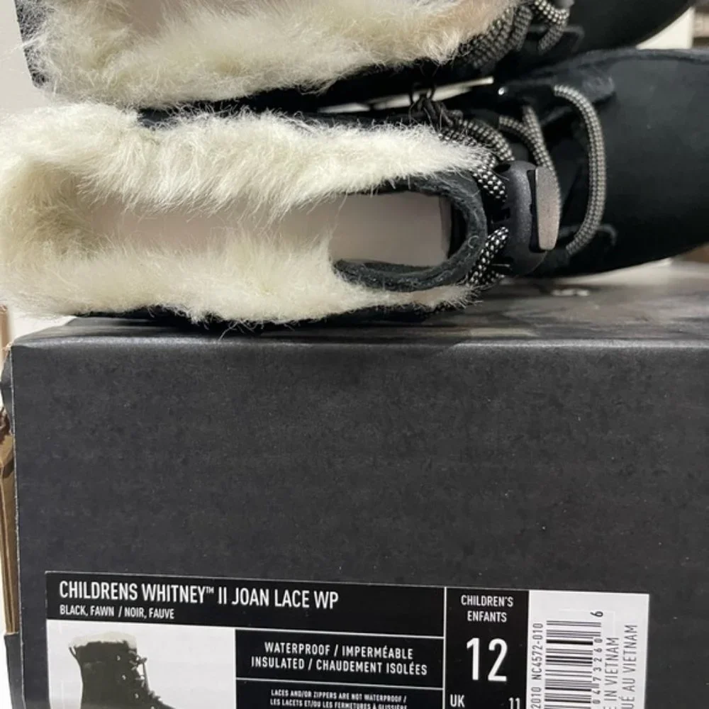 BNWT Sorel Toddler Whitney II Joan winter Lace up Boot size 12 Black - Picture 4 of 9